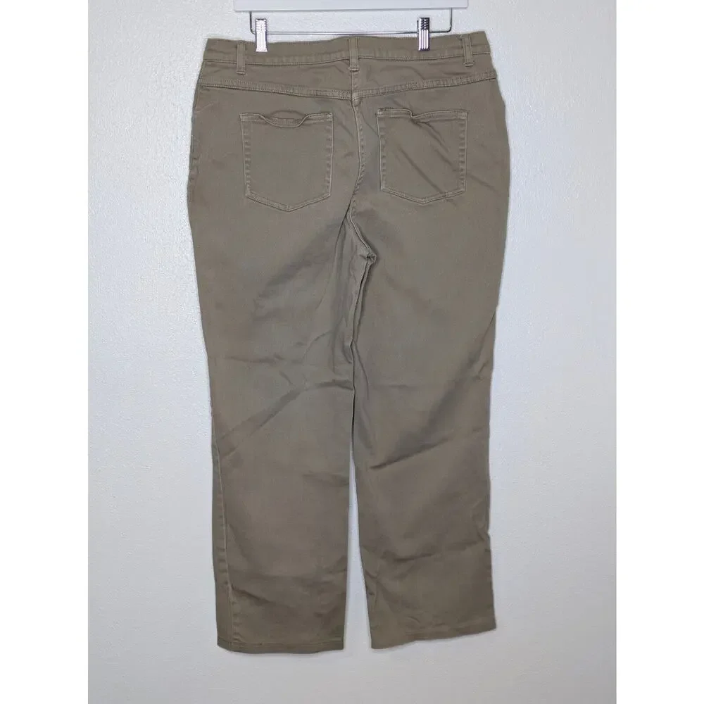 Christopher & Banks Women’s Tan Stretch Crop Pants Size 14 - Picture 5 of 9